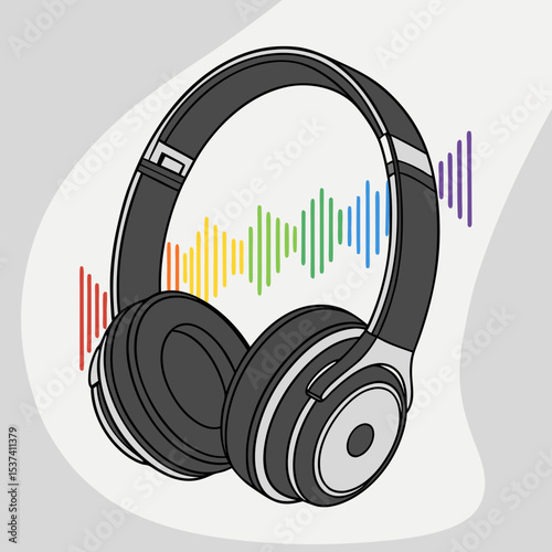 vector illustration of a headphones