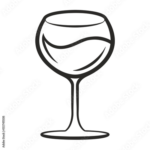 wine glass on white background