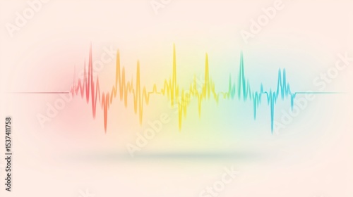 an electronic heartbeat in pastel colors background