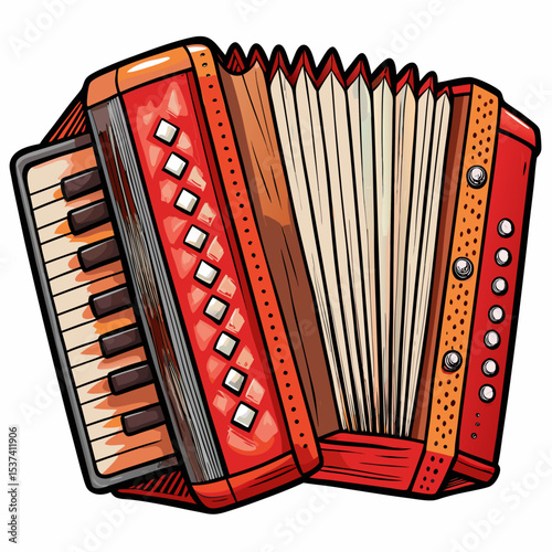 accordion isolated on white