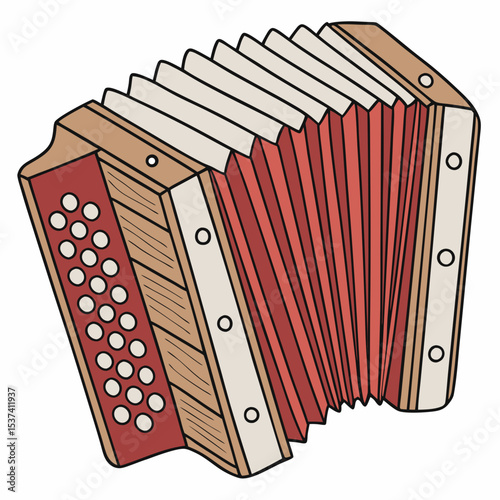 accordion in red