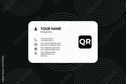 White Business Card Design, corporate Business Card Template