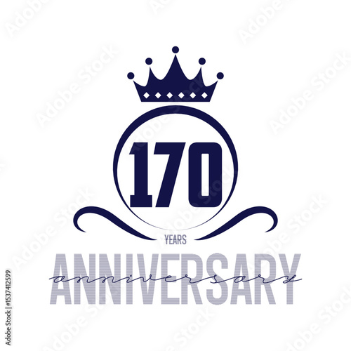 170 years celebrating anniversary design template. 170th anniversary logo. Vector and illustration.