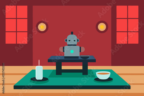 vector illustration of a japanese restaurant