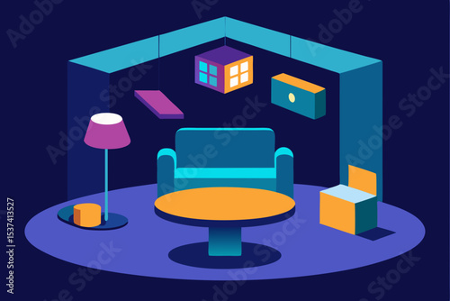interior of a room with a chair