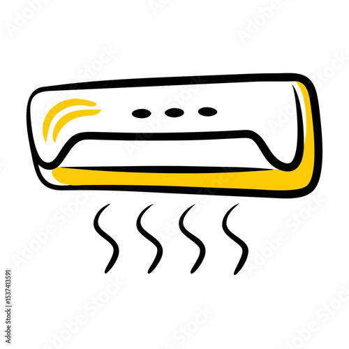 Hand Draw air conditioner icon on transparent background for web and graphic design