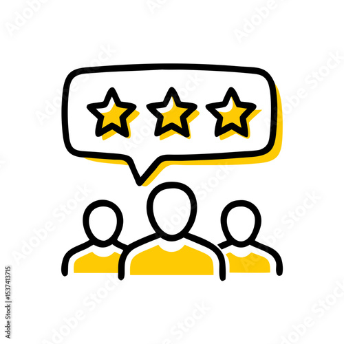 Hand Draw audience feedback icon on transparent background for web and graphic design