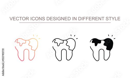 Find Cavity icon design with white background stock illustration