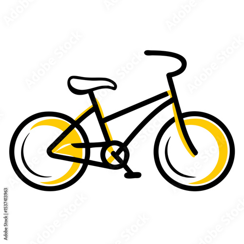 Hand Draw bicycle icon on transparent background for web and graphic design