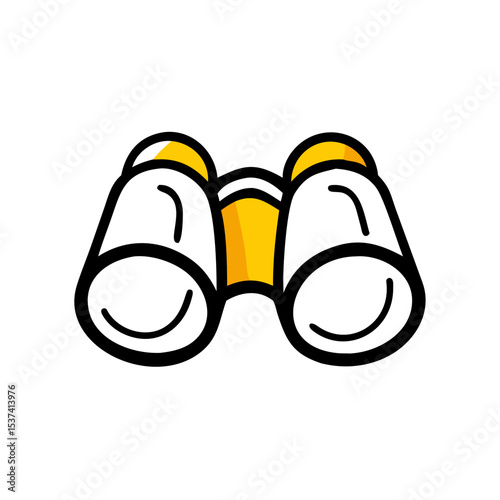 Hand Draw binoculars icon on transparent background for web and graphic design