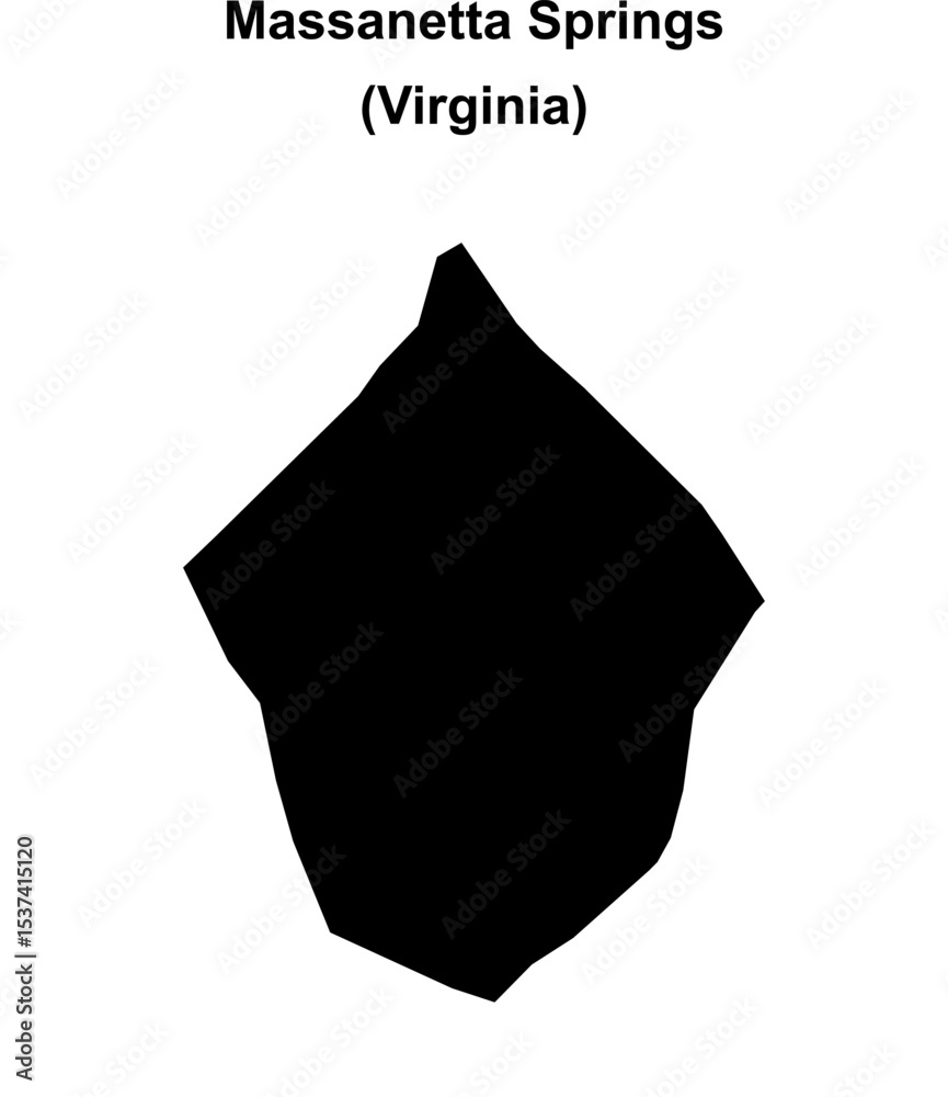 Obraz premium Massanetta Springs (Virginia) blank outline map