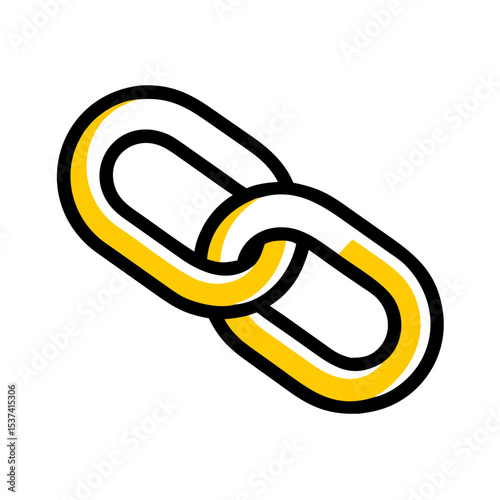Hand Draw chain link connection icon on transparent background for web and graphic design
