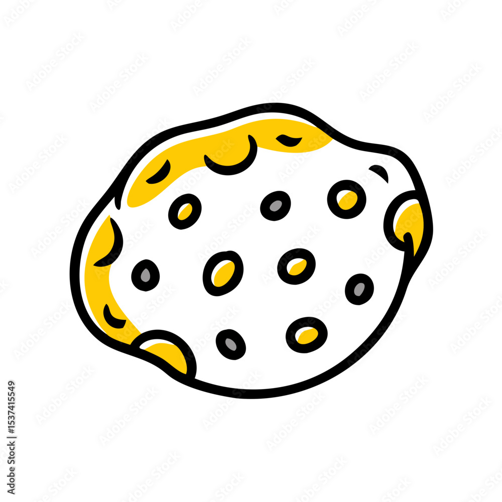 Fototapeta premium Hand Draw chocolate chip cookie icon on transparent background for web and graphic design