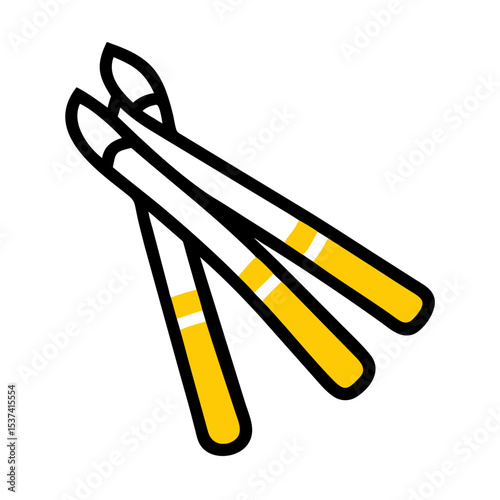Hand Draw chopsticks icon on transparent background for web and graphic design