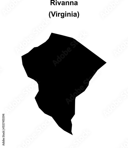 Rivanna (Virginia) blank outline map