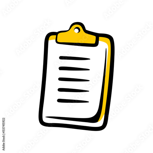 Hand Draw clipboard icon on transparent background for web and graphic design