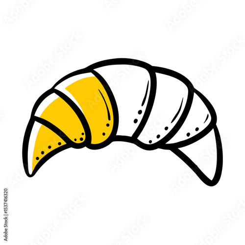 Hand Draw croissant icon on transparent background for web and graphic design