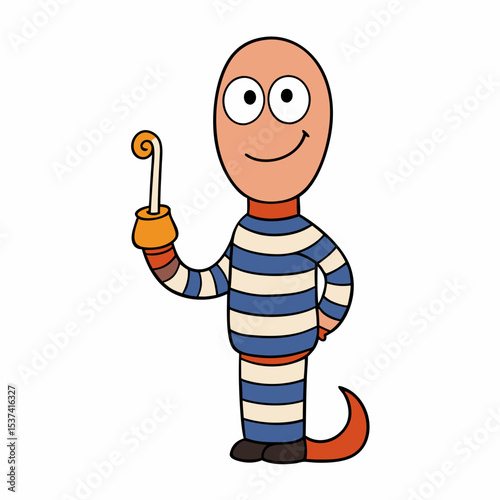 funny cartoon character with a smile