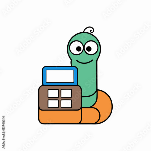 vector illustration of a cartoon mobile phone