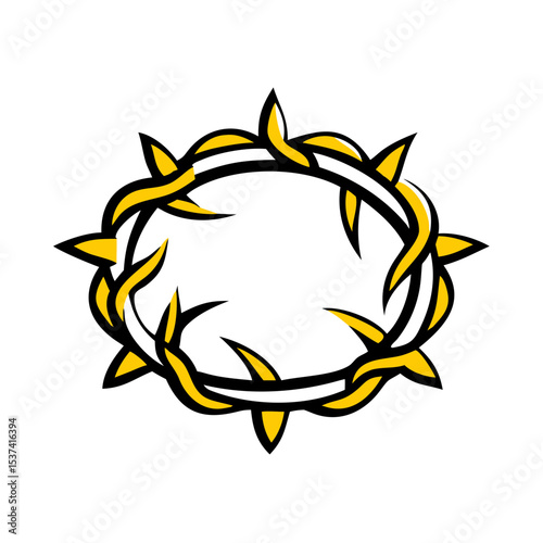 Hand Draw crown of thorns on transparent background for web and graphic design