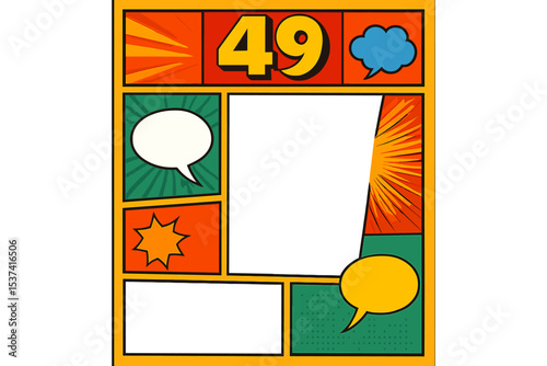 Vector template for a humorous superhero magazine, including a comic book cover and title page