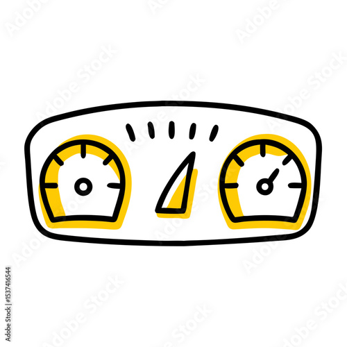 Hand Draw dashboard icon on transparent background for web and graphic design