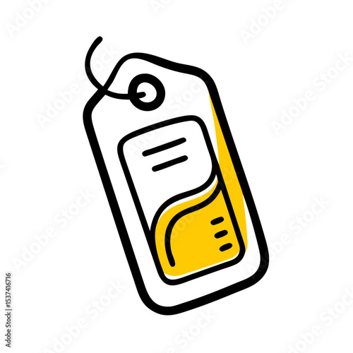 Hand Draw digital healthcare label on transparent background for web and graphic design
