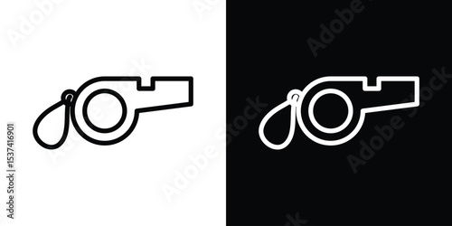 Whistle icon set in line.