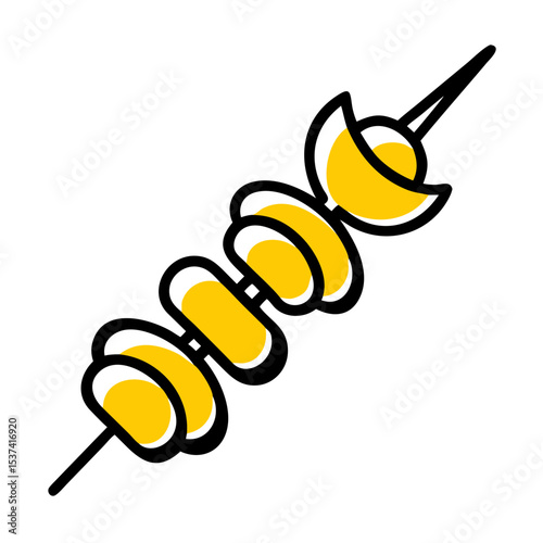 Hand Draw kebab skewers icon on transparent background for web and graphic design
