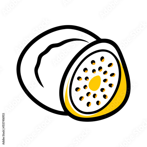 Hand Draw kiwi fruit icon on transparent background for web and graphic design