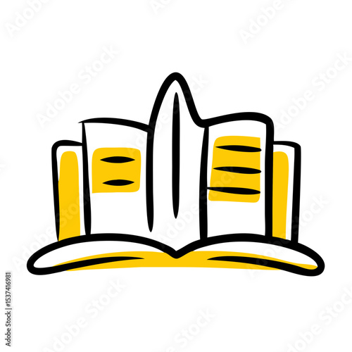 Hand Draw library icon on transparent background for web and graphic design