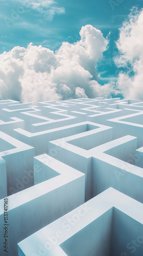 floating maze in the sky flat poster sheet