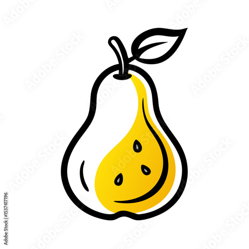 Hand Draw pear icon on transparent background for web and graphic design