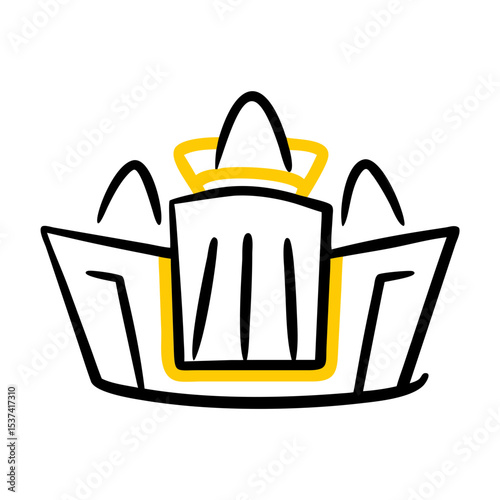 Hand Draw shopping mall icon on transparent background for web and graphic design