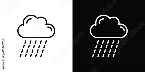 Rain icon set in line.