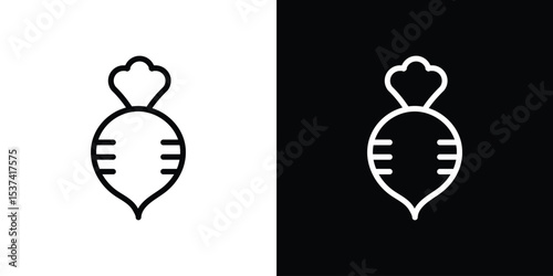 Radish icon set in line.