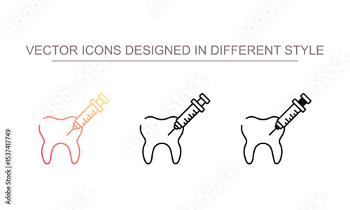 Teeth Anaesthesia icon design with white background stock illustration