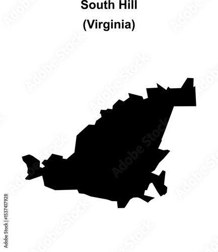 South Hill (Virginia) blank outline map
