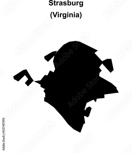 Strasburg (Virginia) blank outline map