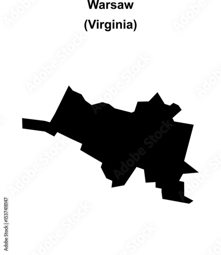 Warsaw (Virginia) blank outline map