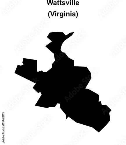 Wattsville (Virginia) blank outline map