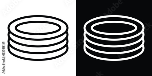 Plates icon set in line.