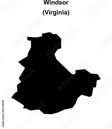 Windsor (Virginia) blank outline map