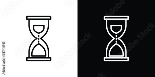Hourglass icon set in line.