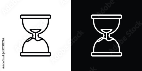 Hourglass end icon set in line.