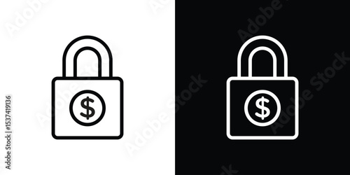 Fixed price icon set in line.