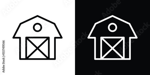 Farm icon set in line.
