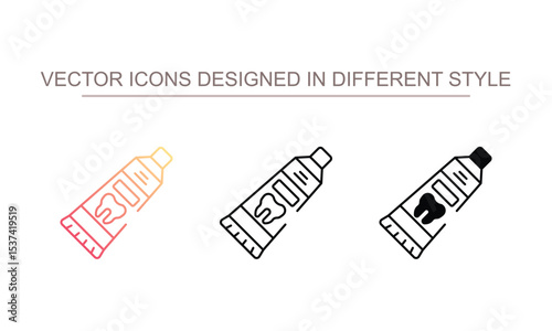 Tooth Paste icon design with white background stock illustration