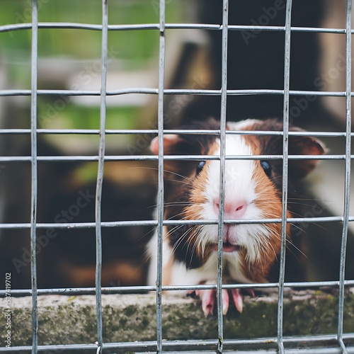 Guinea pig in cage