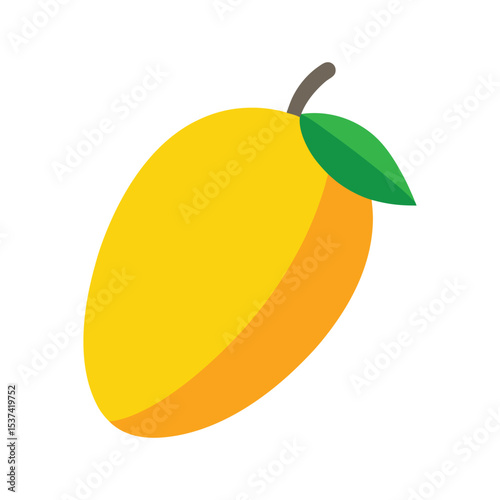 African mango exotic sweet fruit in flat illustration for healthy food color vector illustration